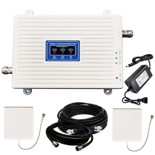 tri band mobile signal booster with patch pannel antenna