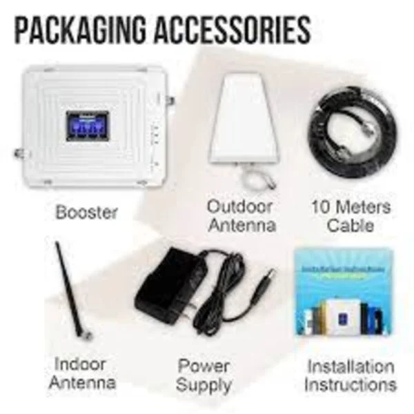 2G/3G/4G/ Tri Band Mobile Signal Booster Kit with patch and LPDA antenna
